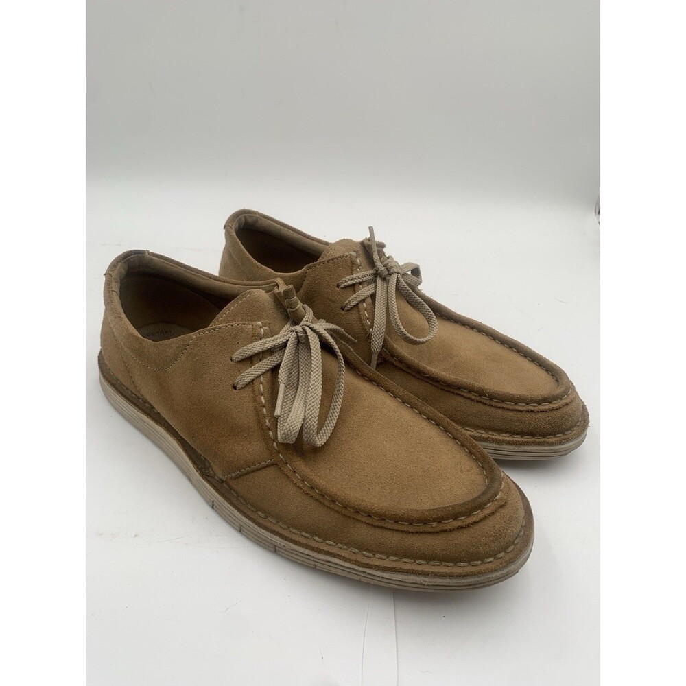 Clarks Forge Run Mens Sz 10.5M Tan/Sand Suede Leather Moccassin Casual Shoes